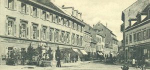Das Gasthaus zum Hirschen in Lörrach, Postkarte, um 1895