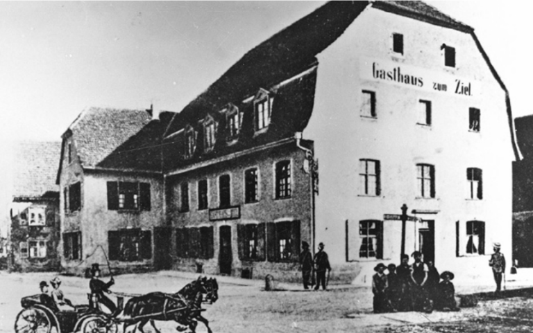 Das Gasthaus zum Ziel in Grenzach, um 1900